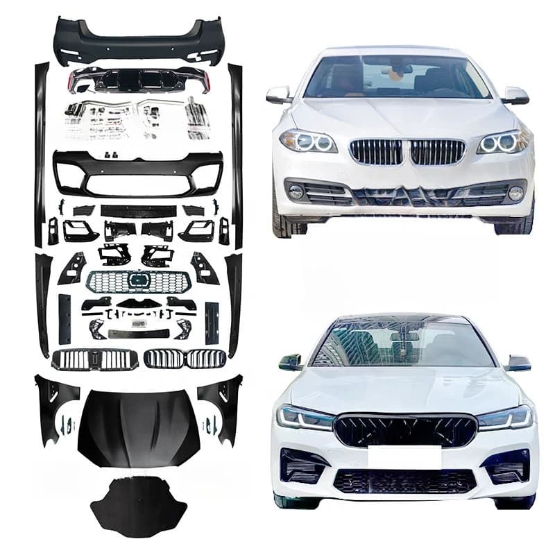 High Quality M5 Style Body Kit Fit 5 Series F10 F18 2010-2017 Upgrade To G30 G38 LCI 2021-2023 No Cutting Without Damage Front B