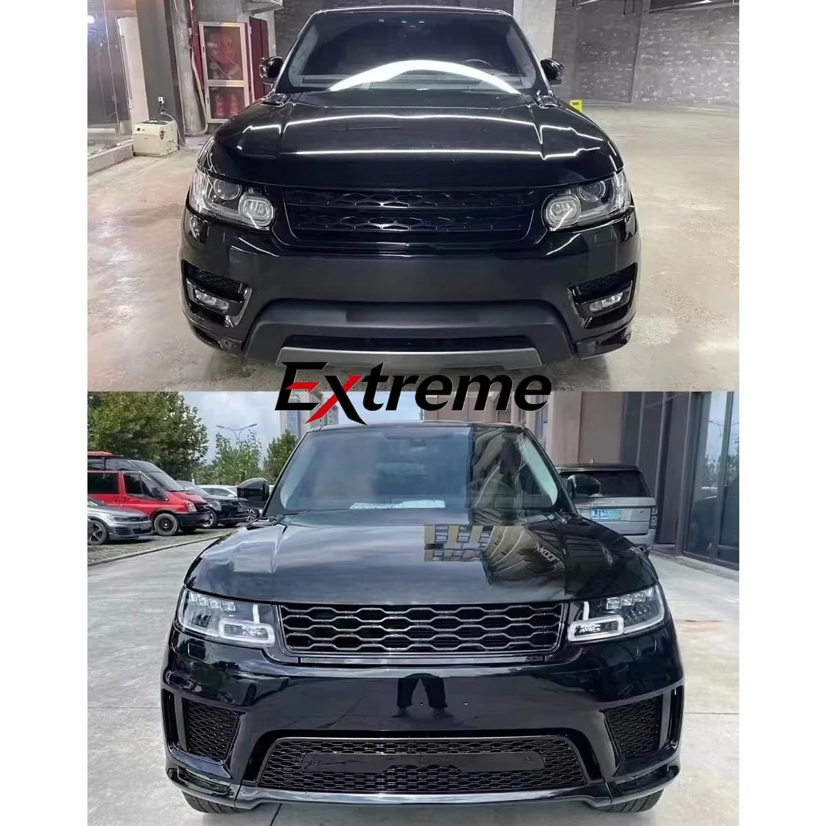 Contain Grill Bumper Body Kit for Land Rover Range Rover Sport L494 2014-2017 Upgrade to 2020 Style.