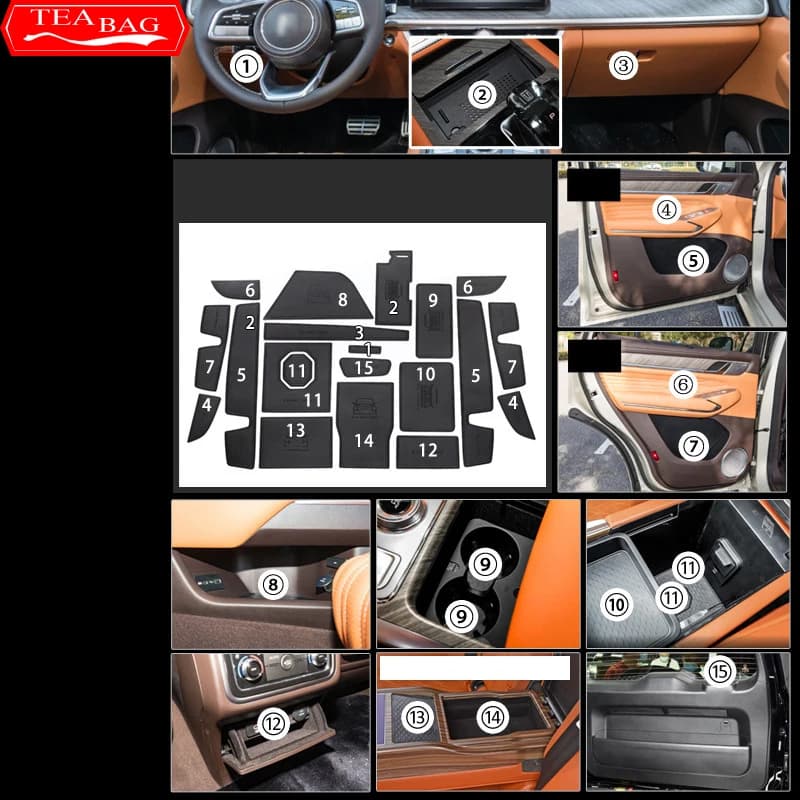 For Great Wall Tank 500 2022 2023 2024 Car Non-Slip Mat Door Groove Pad Rubber Gate Slot Cup Cushion Decoration Auto Accessories