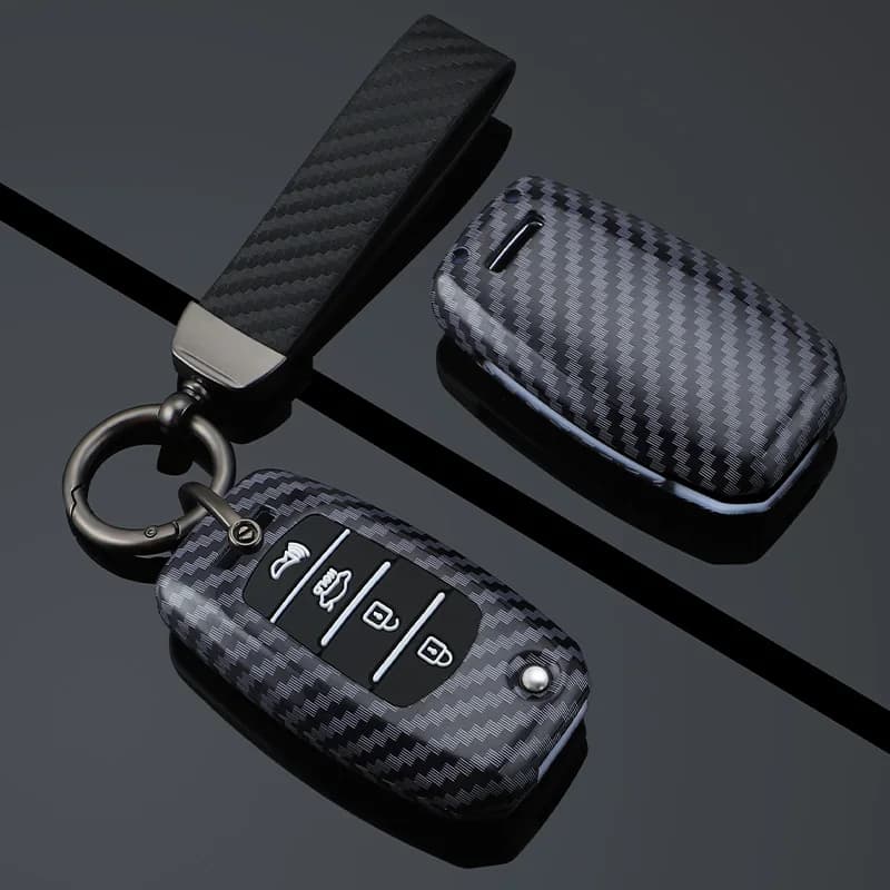 Carbon ABS Car Flip Key Case Cover Shell For KIA Rio 3 Ceed Cerato K2 K3 K4 Sportage Picanto Optima Sorento Forte Stinger