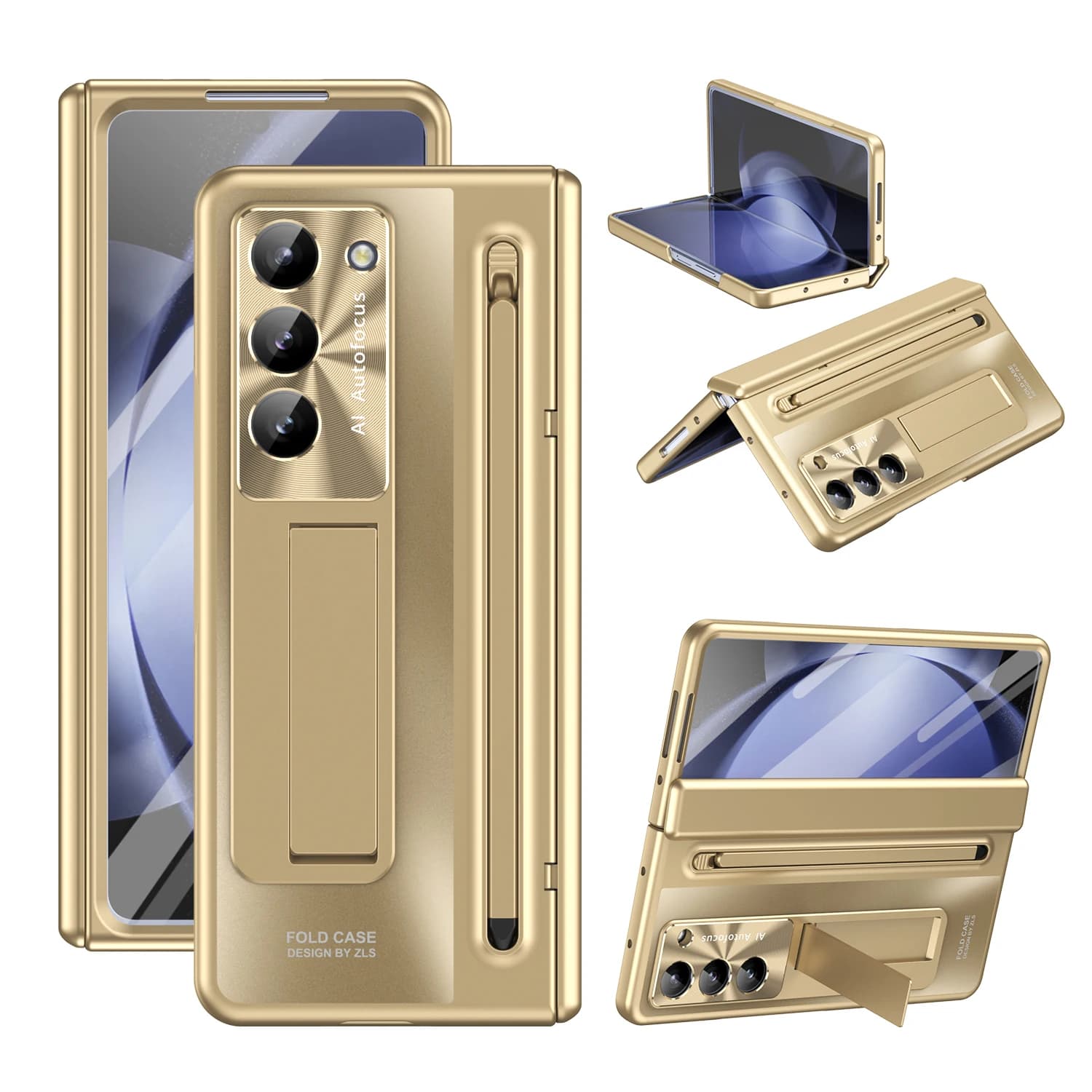 With Touch Pen For Samsung Galaxy Z Fold 8 7 6 5 4 Case Hinge Armor Shockproof Magnetic Kickstand Full Protection Folding Cover