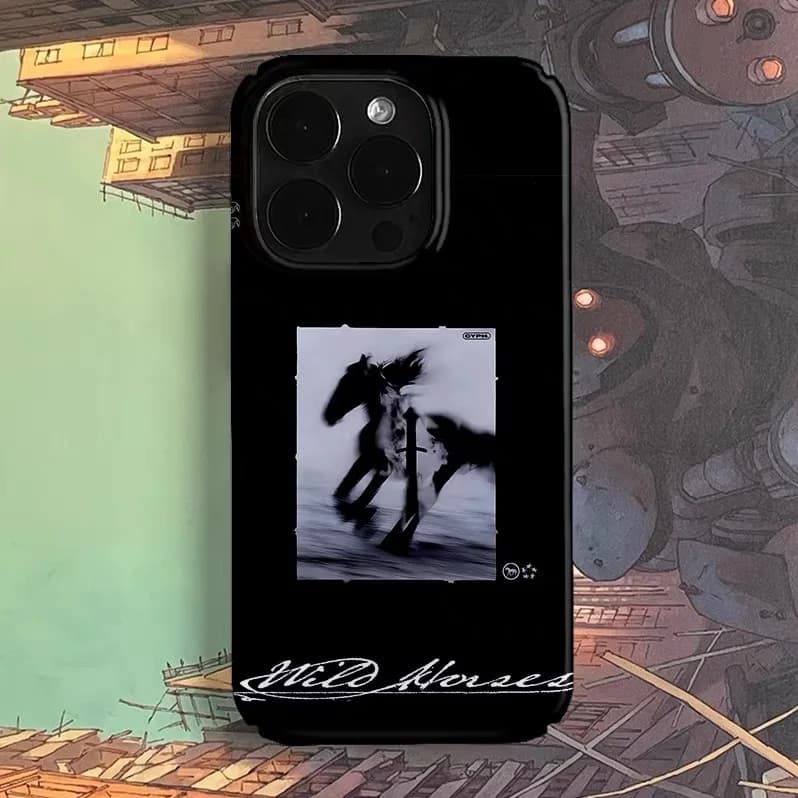 Black Luxury Warhorse Art Phone Case for IPHONE 17 Air 16E 15 PROMAX 14 Plus 13 12 MINI 11 PRO 16Plus XR XS Acrylic Phone Cover