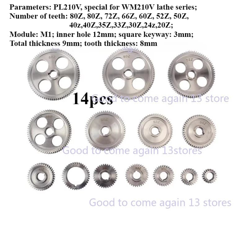 Imperial Change Gear Set for WM210V Lathe Machine Inch Thread Gear Set Complete Accessories