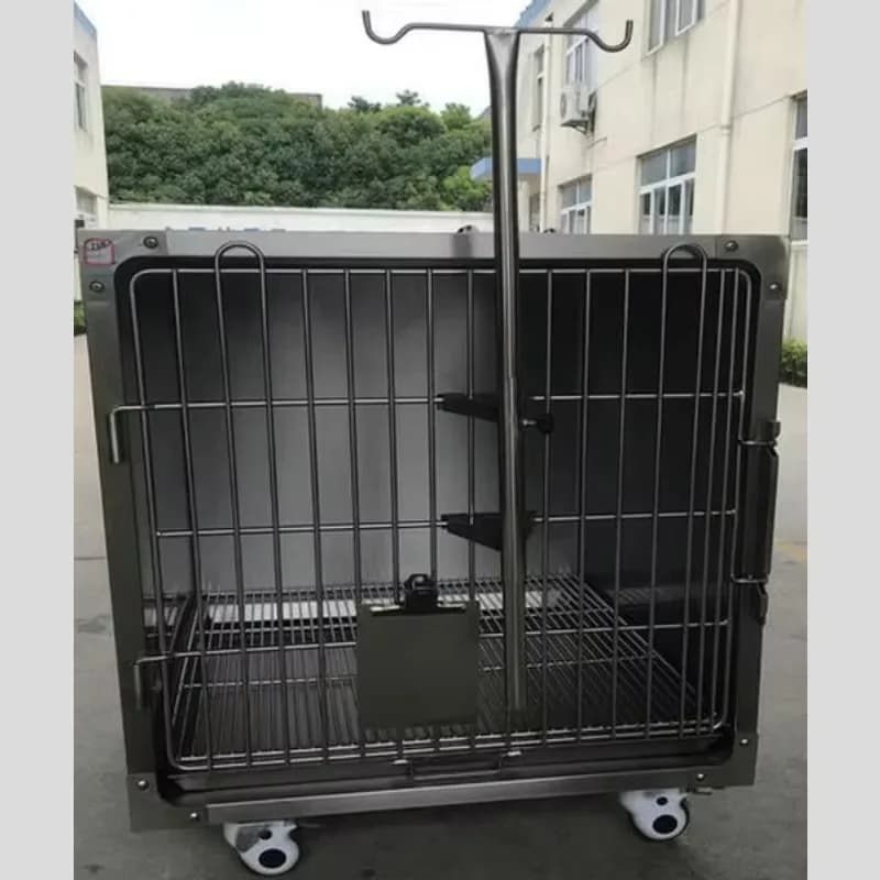 Luxury Dog Carrier Solid Pattern Stainless Steel Pet Cage with Breathable Feature Packed in Box