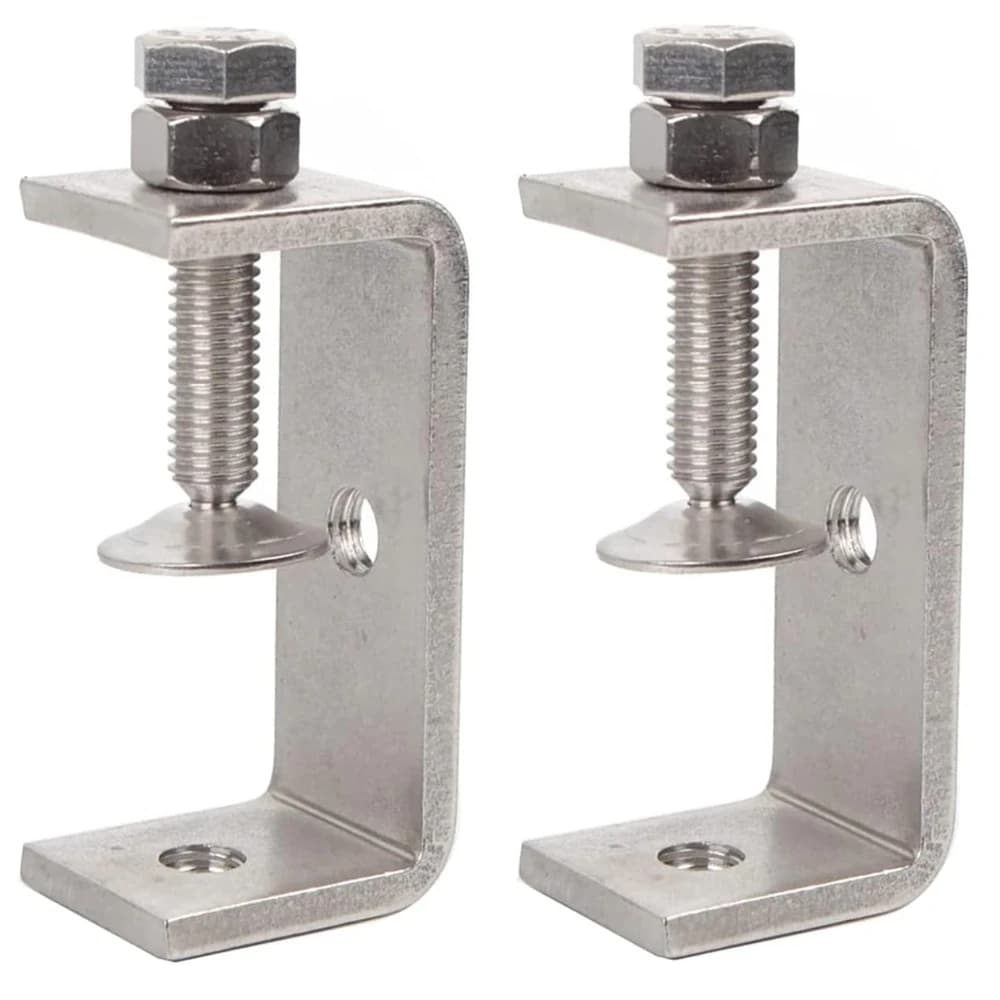 Sonny Brook Hams 2Pcs 304 Stainless Steel C Clamp 65MM Heavy Duty C Clamp Woodworking Building Tiger Clamp Adjustable Wide Jaw