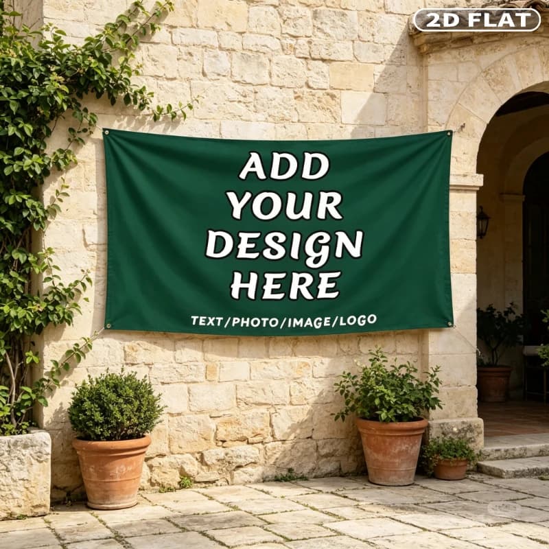 2D FLAT 1pc Custom Large Banner - Durable Polyester, Suitable for Business Events and Birthday Party Custom Indoor/Outdoor Decor
