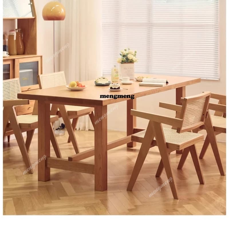 Japanese Dining Table Nordic Solid Wood Modern Household Dining Table Fashionable Retro Dining Room Furniture Esstisch