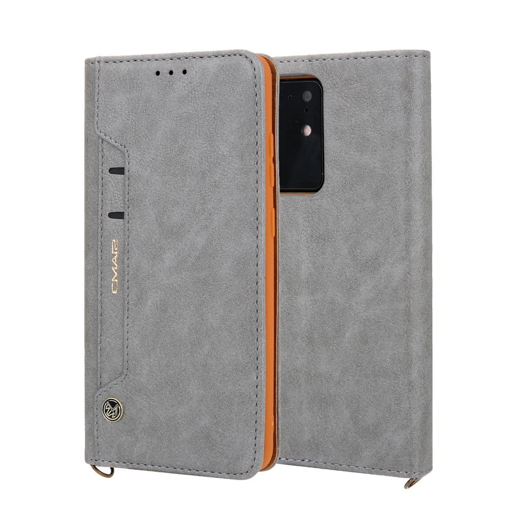 CMAI2 Luxury Card Pocket Business Leather Case for Galaxy S25 Ultra S8 S9 S10 5G S20 S21 S22 S23 S24 Plus Magnetic Flip Cover