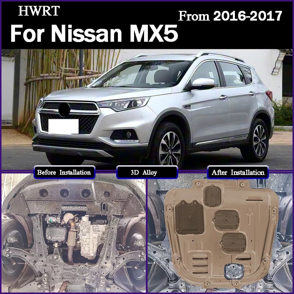 Front Under Engine Cover For Nissan MX5 2016-2017 1.4T 2.0L Guard Plate Skid Plate Car Engine Protection Panel Mudguard