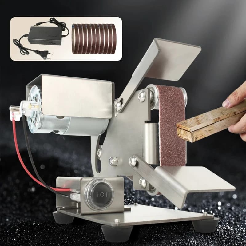 Mini Belt Grinding Machine Tool Sharpening Machine Sanding Grinding Electric Sander Home Diy Polisher Machine
