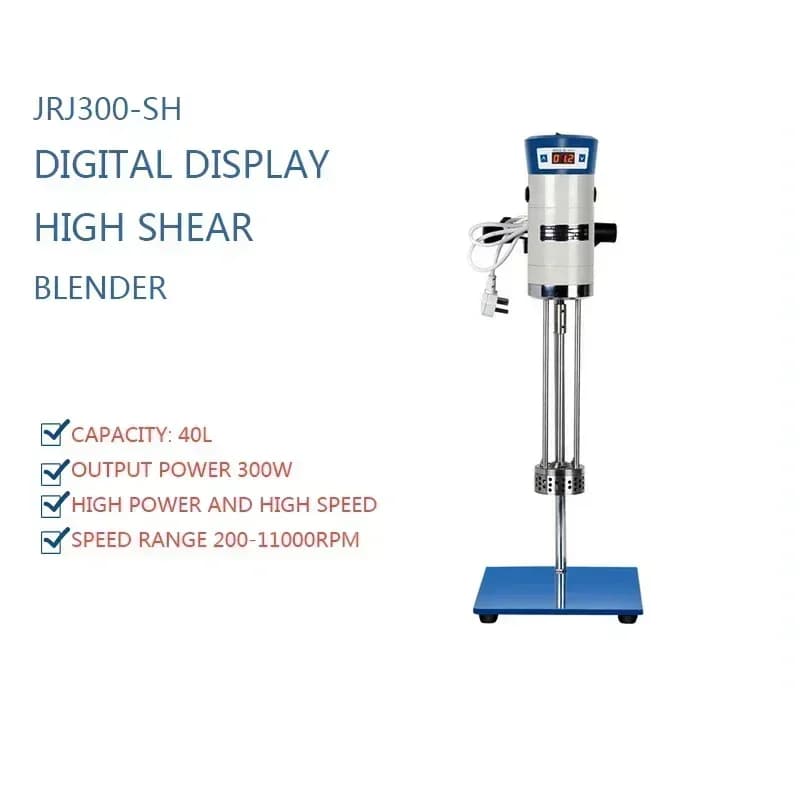 Hot SalesJRJ300-SH Shearing Emulsifying Mixer 200-11000r/min Digital Display High Speed Cutting Mixing Emulsifying Machine