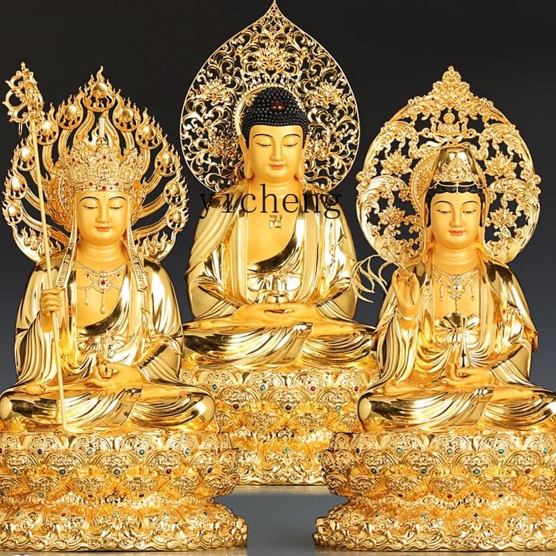 r5.20  pure copper Guanyin Bodhisattva Buddha statue Jizang King Bodhisattva home worship Sakyamuni Medicine Buddha