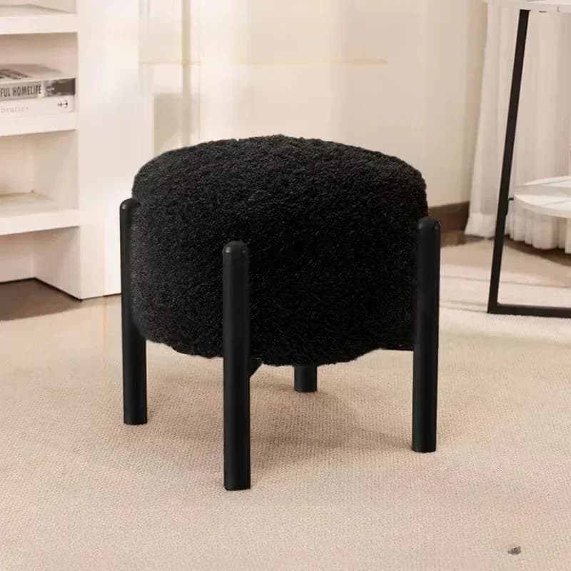 Creative PlushStool Fashion Bench Children's Stool Seat Thickened Legs Change Shoe Stool for Living Room Bedroom Dcoration
