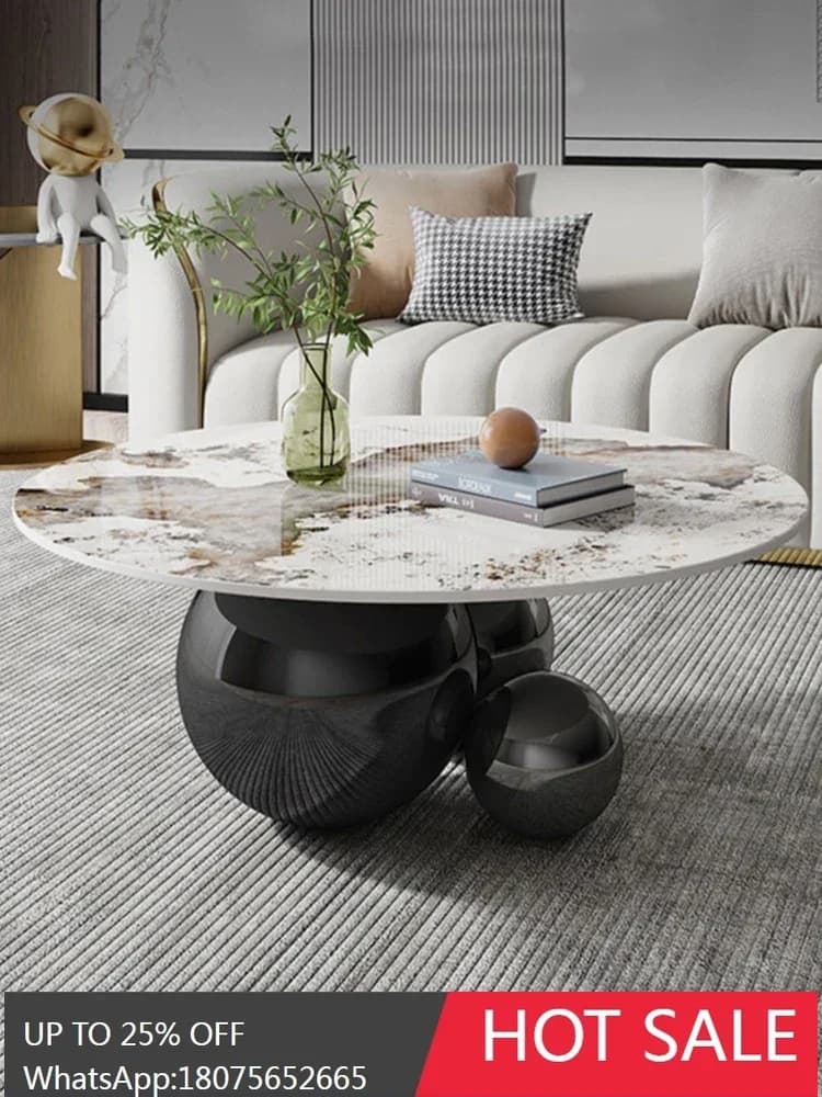 SGF Italian minimalist round living room coffee table high-end creative office
