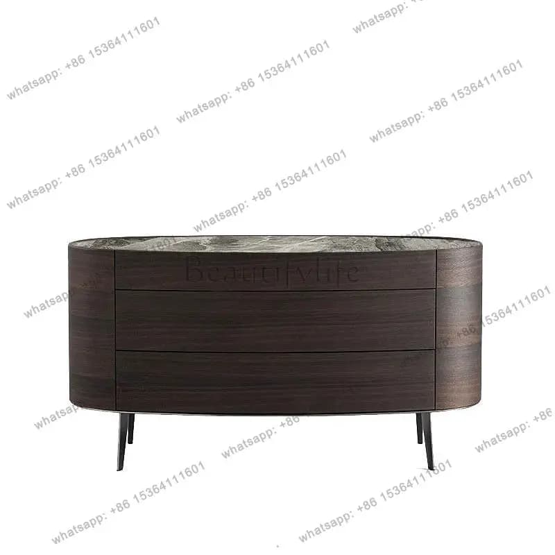 2026 Italian minimalist dining side cabinet solid wood bedroom locker