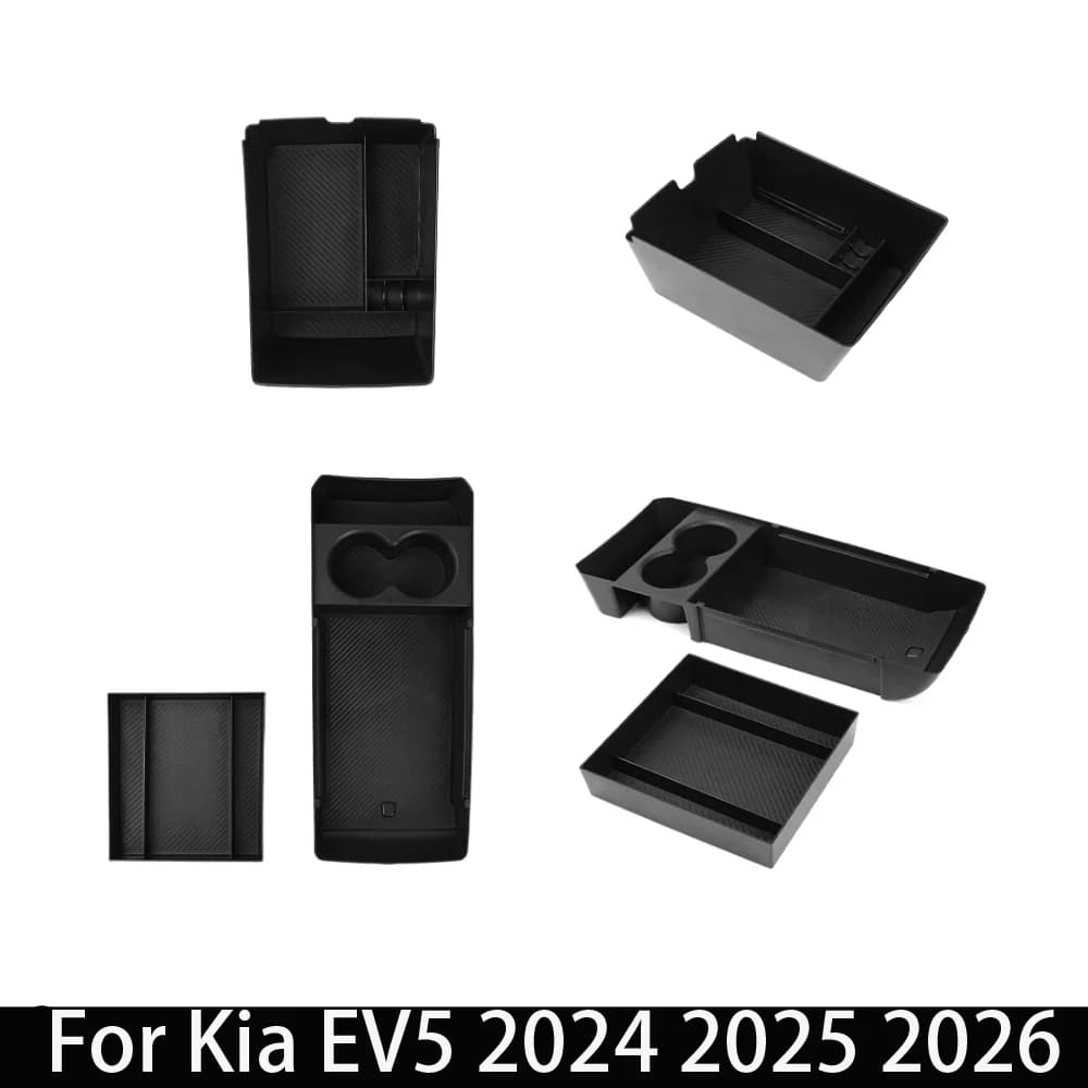 For Kia EV5 2024 2025 2026 Car Special 3PCS Center Console Armrest Double Layer Storage Box Accessories