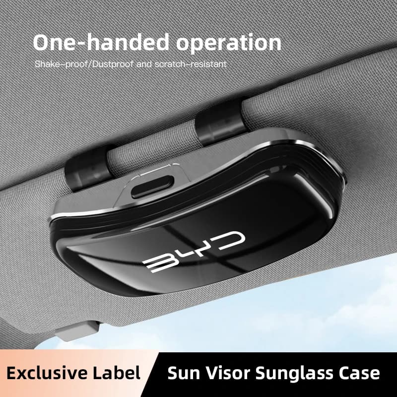 Car Sun Visor Sunglasses Storage Box Glasses Case Eyewear Holder For BYD Tang F3 E6 Atto3 Yuan Plus Song Max F0 G3 I3 Ea1 Dmi S7