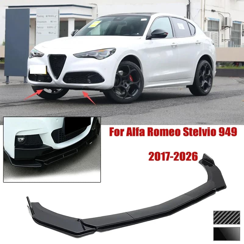 5pcs Front Bumper Shovel For Alfa Romeo Stelvio 949 2017-2026 Spoiler Front Bumper Deflector Anti Scratch Protection Device