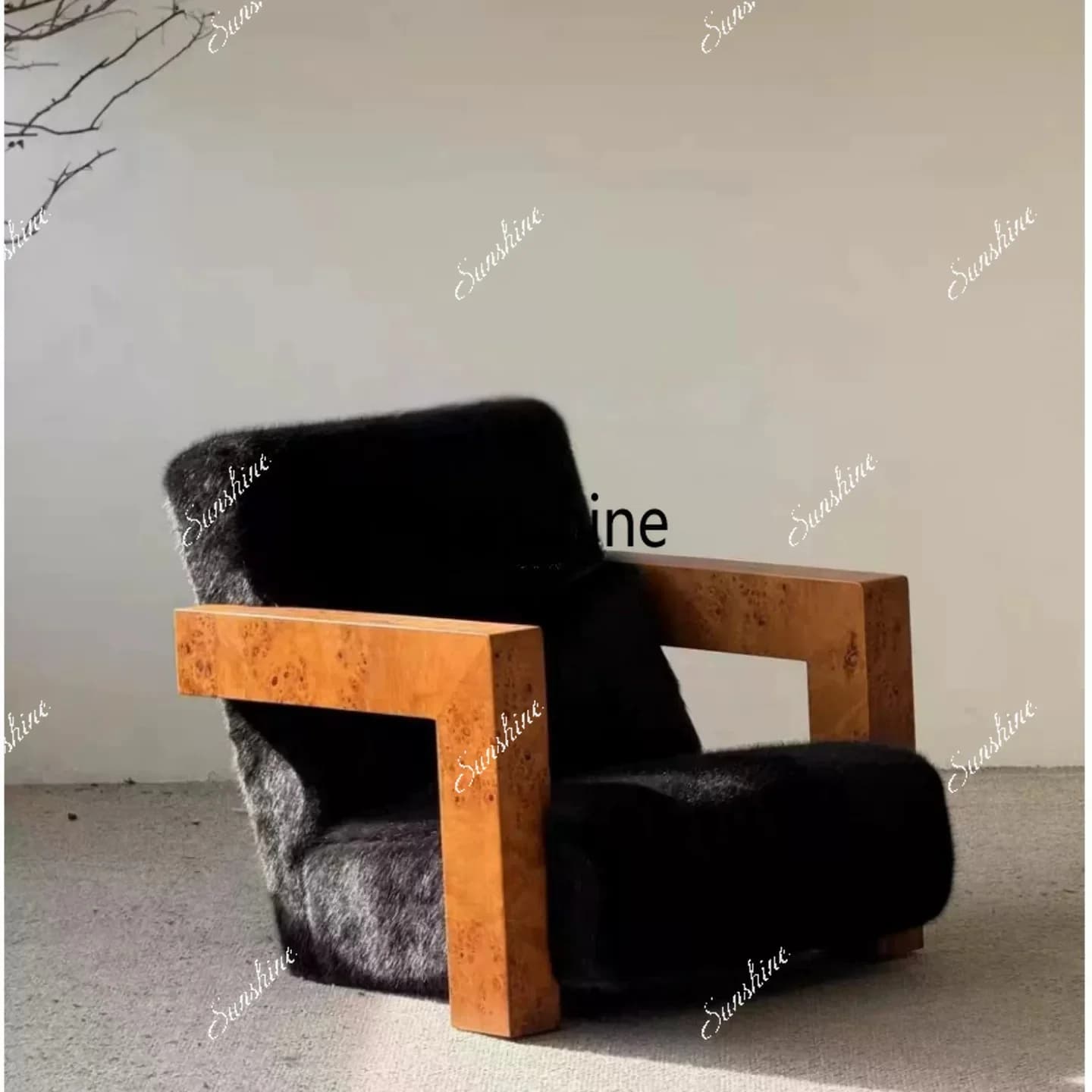YNordic light luxury living room solid wood fabric sofa chair design, hotel reception and leisure