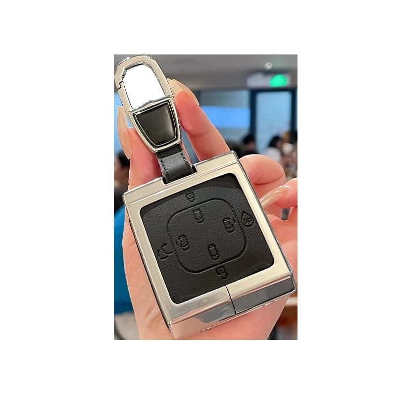 Premium Zinc Alloy Key Cover Case for Volvo XC60/S90/S60/XC40/XC90/V60 - Protective Key Fob Shell Key Bag Chain