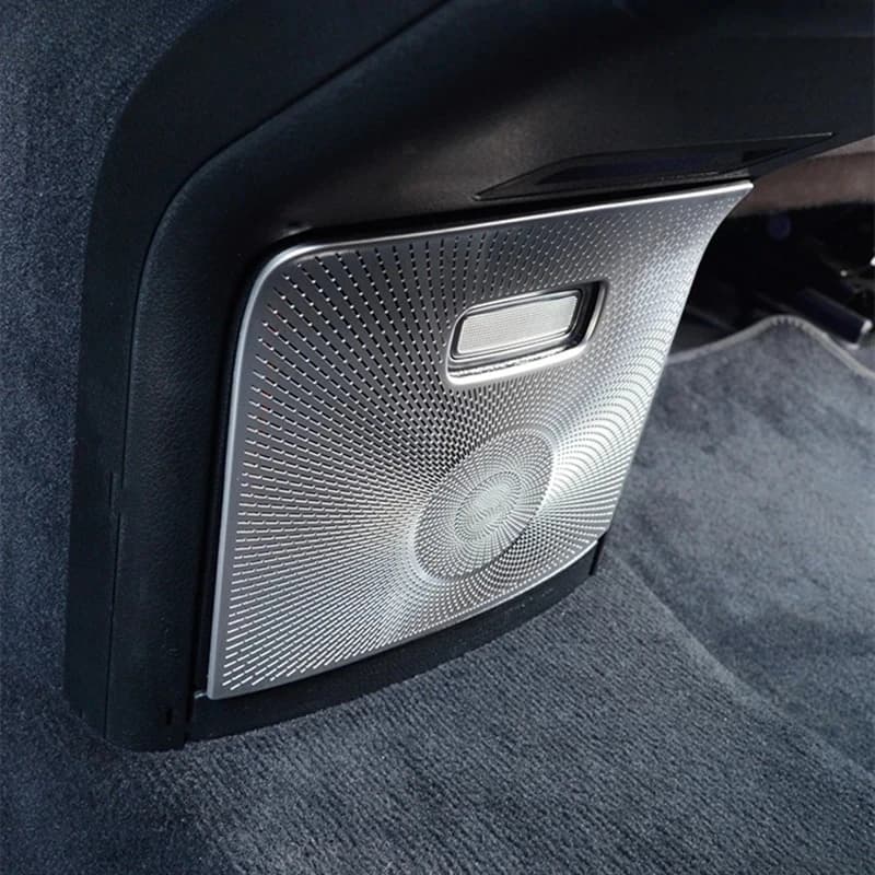 Car Armrest Box Rear Below Anti-kick Loud Speaker Cover Trim Audio Stereo Sticker For Mercedes Benz GLE W167 GLS X167 2020-2021