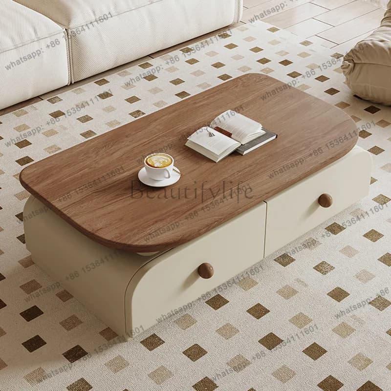 Medieval coffee table combination living room home walnut color new model