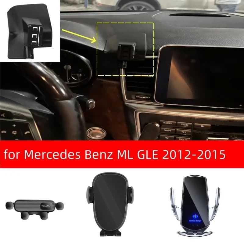 Car Phone Holder for Mercedes Benz ML GLE W166 2012 2013 2014 2015 Special Fixed Bracket Base Wireless Charging Auto Accessoires