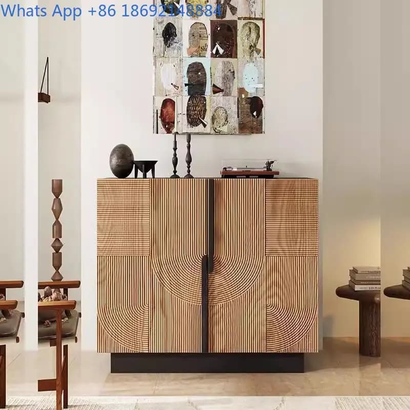 Entryway Storage Cabinet Vintage Living Room Sideboard Tea Cabinet Art Decor Entryway Storage Cabinet