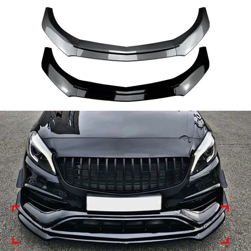 For Mercedes-Benz A-Class W176 A200 A260 A45 AMG Line 13-18 Front Lip Spoiler Direct Fit Exterior Styling Body Kit Upgrade Parts