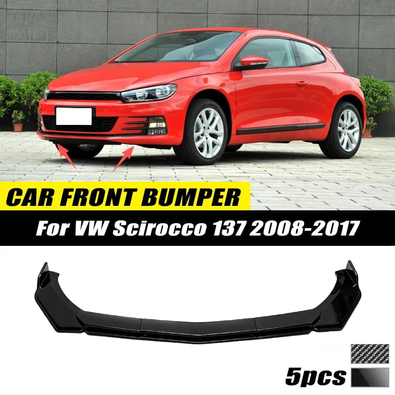 For VW Scirocco 137 2008-2017 Front Bumper Lip Front Guard Spoiler High-quality ABS Material Body Kit Front Lip Accessory