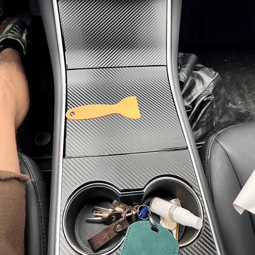 For Tesla Model 3 2017-2020 Interior Central Control Panel Door Handle Carbon Fiber Stickers Decals Car Styling Accessorie