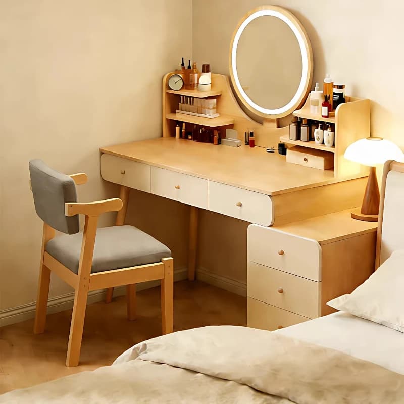 European Vintage Dressing Table Cosmetics Storage Makeup Bedroom Dressing Table Beauty Luxury Comoda Pra Quarto Home Furniture
