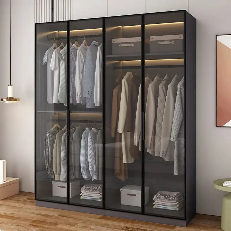 For Simple Display Wardrobes Black Storage Drawers Bedroom Wardrobes Modern Cupboards Armadi Per Camere Da Letto Hotel Furniture