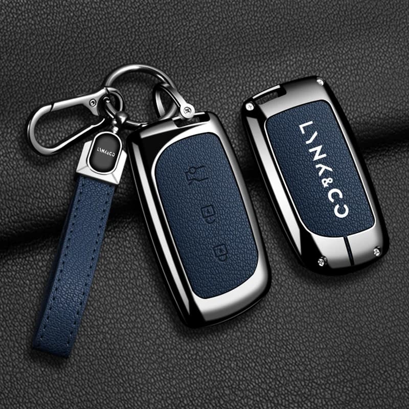 Zinc Alloy Leather Car Remote Key Case Cover Fob Protector Shell For Lynk&Co Z20 Z10/Lynk&Co 02 01 Auto Interior Accessories
