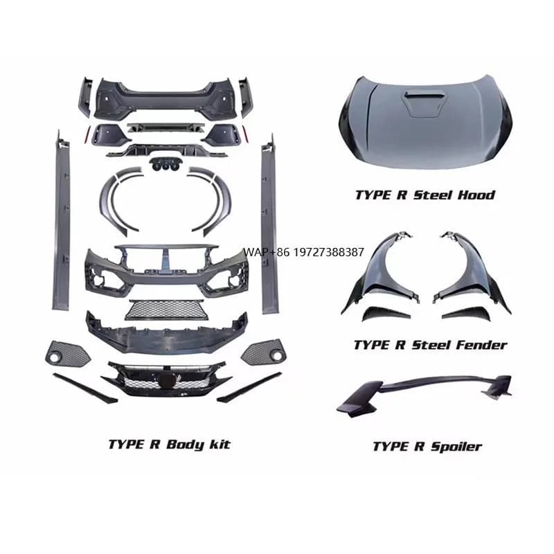 Type R Body Kit Car Bumpers  Upgraded  Type R Body Kit  for 10th 2016-2020