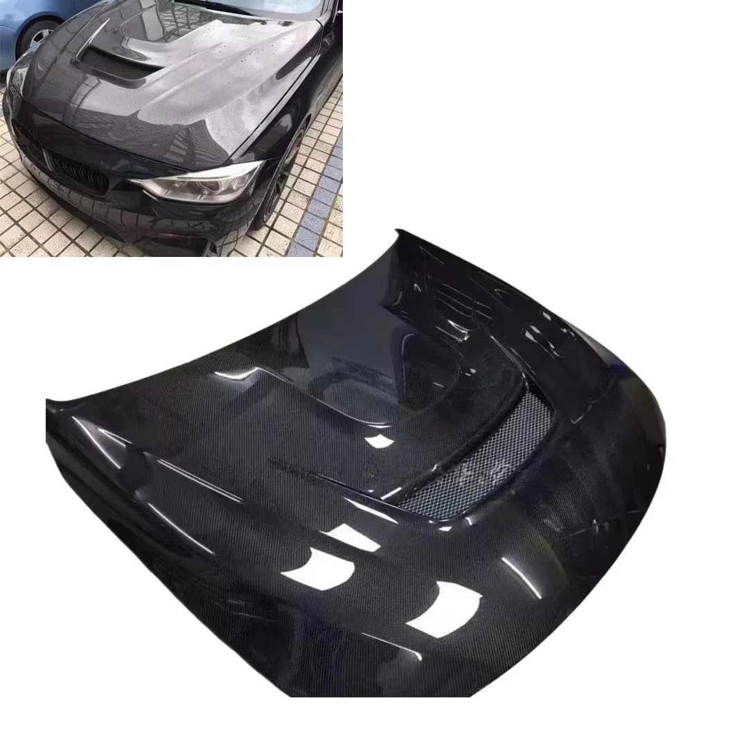 New Arrival Black Carbon Fiber Front Replacement Hood Bonnet Conversion Kit for BMW 3 Series F30 F34 Exterior Modification Parts
