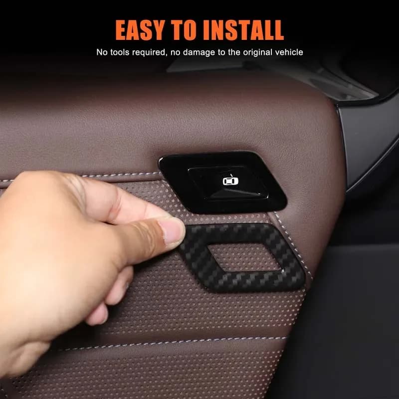 Suetlcoity For BMW 7 Series G70 2023-2025 Car Rear Door Switch Button Frame Cover Trim Stickers Interior Car Accessories