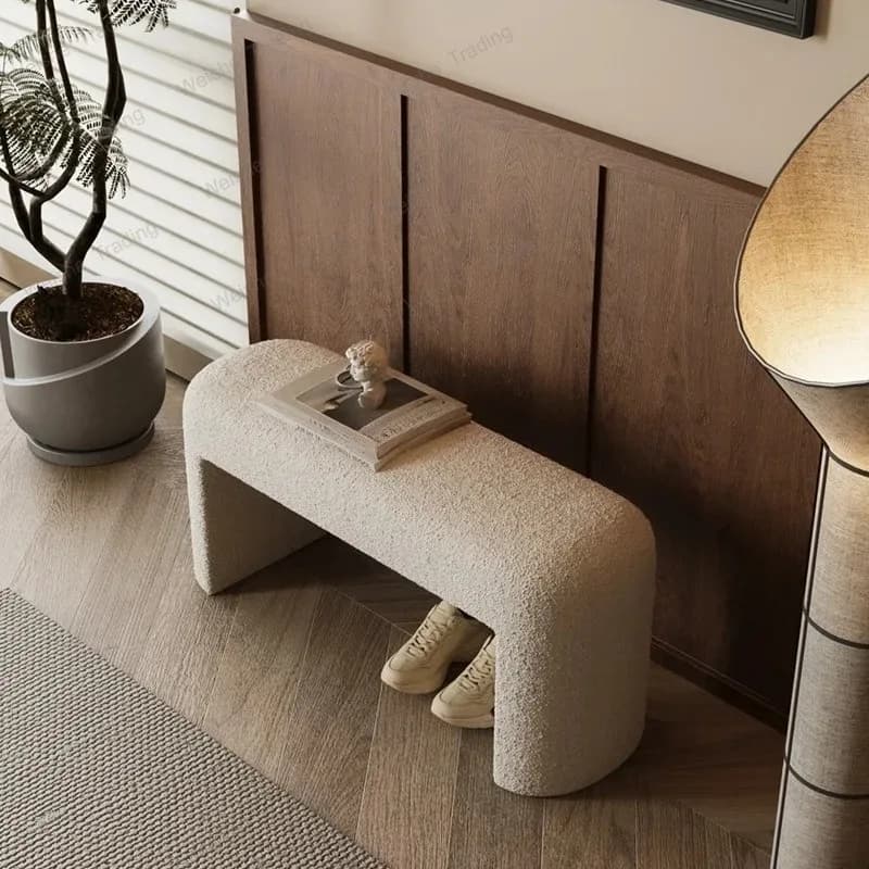 Enter The Door To Change Shoes Stool Can Sit Shoe Rack Lamb Velvet Living Room Home Bedroom Sofa Long Bed End Stool