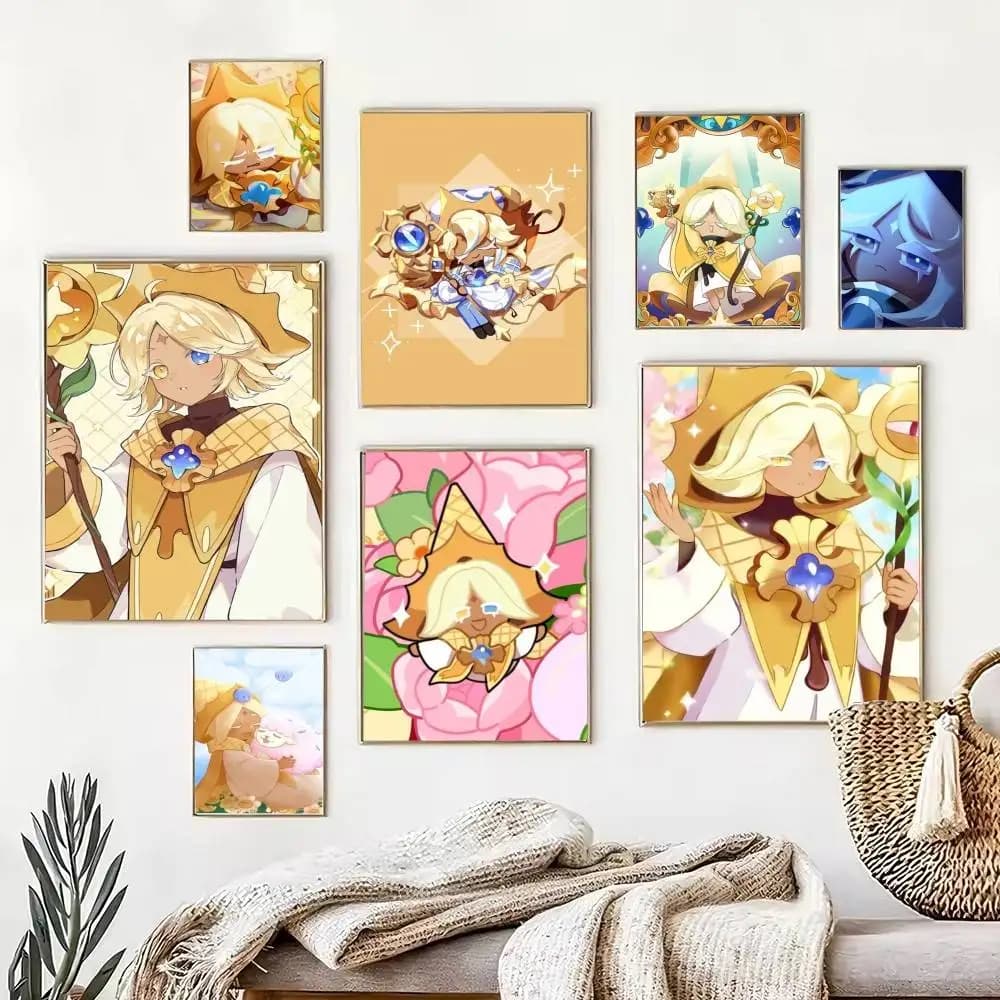 Cartoon Pure Vanilla Cookie  Poster High Quality Dorm Living Room Aesthetic Wall Decoration Painting Stickers Gift