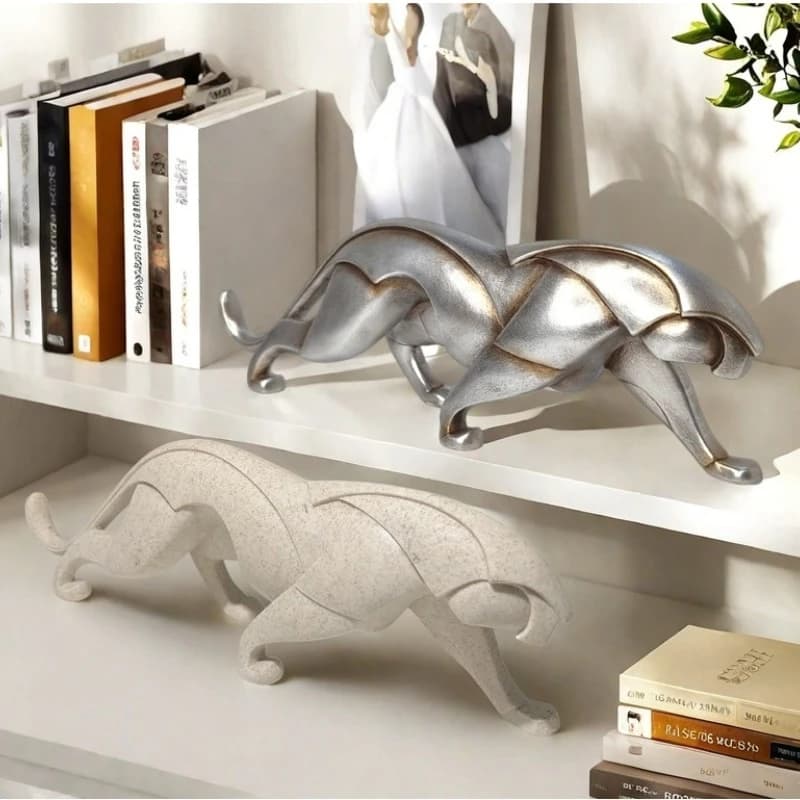 1Pcs Surreal Cheetah Resin Statue, Leopard Decoration Sculpture, Living Room and Study Home Decoration Gift