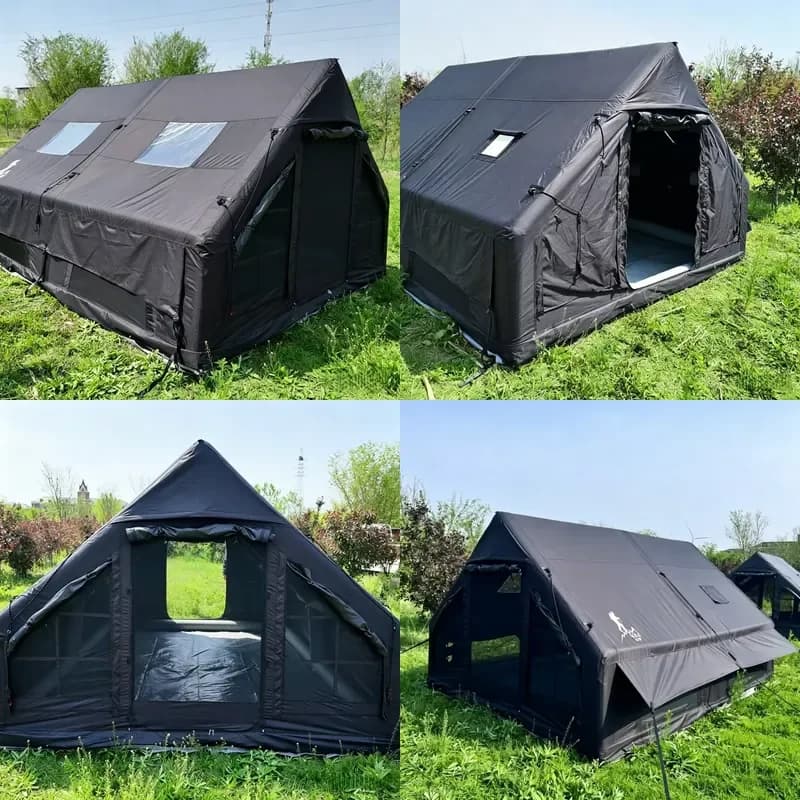 12 Sqm Oxford Fabric Inflatable Camping Tent With Base Beam Wind Stable Large Space Tent for Pastoral Camping Wholesale