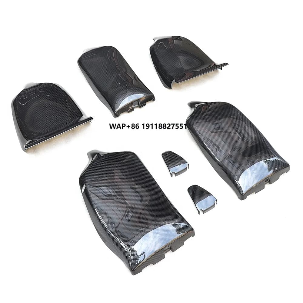 OEM Style Replacement Carbon Fiber Car Seat Back Covers Trim for Model X 7 Seater