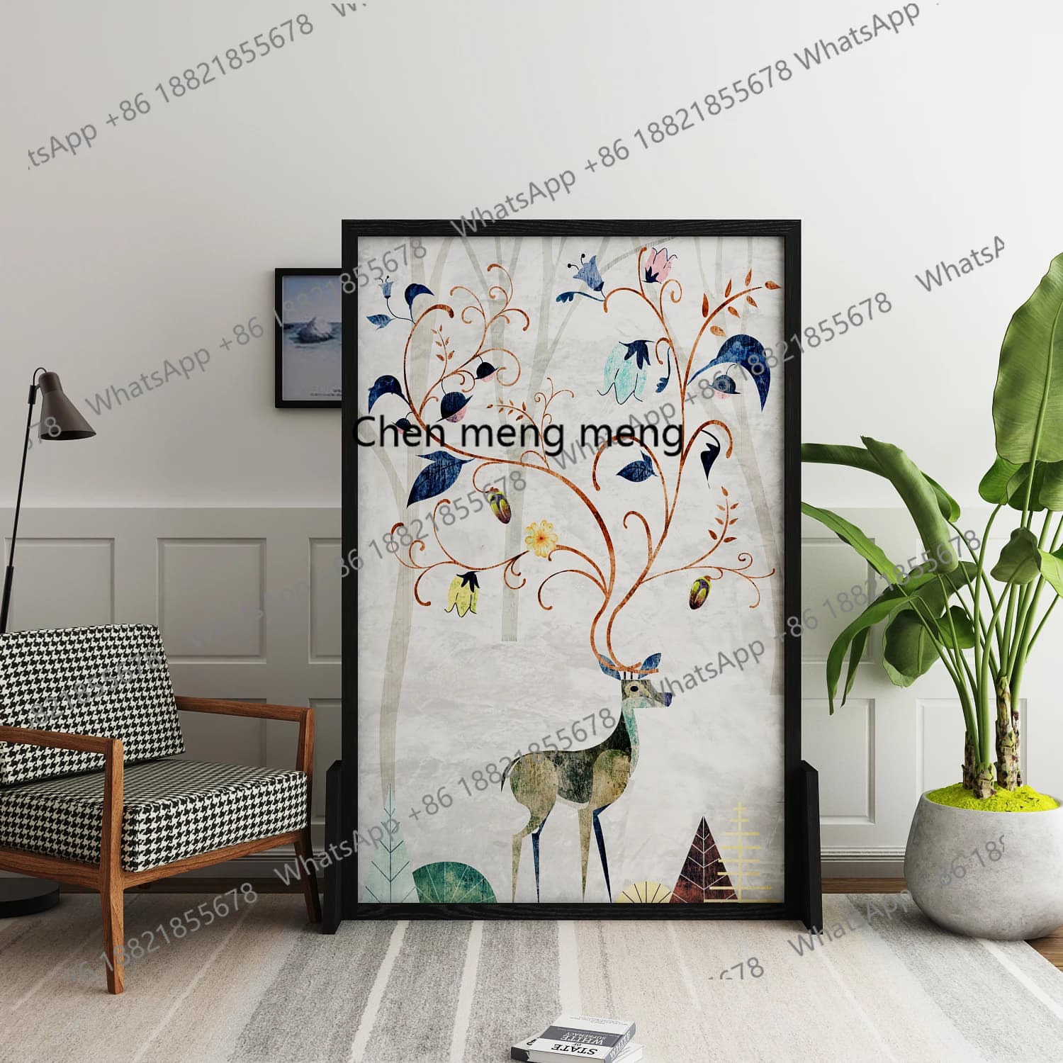 Solid wood screen partition entrance hotel office bedroom living room simple mobile, seat screen
