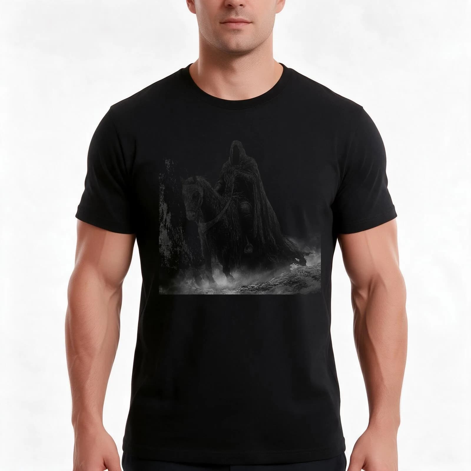 nazgul- Witch-king of Angmar T-Shirt, Summer Casual Cotton Tee, Oversized Streetwear Tops, Vintage Graphic Print, 100% Cotton