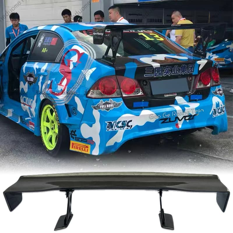 For Honda Civic FD2 Type R 2006-2011 Sedan Real Carbon Fiber Voltex Style GT Trunk Spoiler Wing Racing Modification Accessories