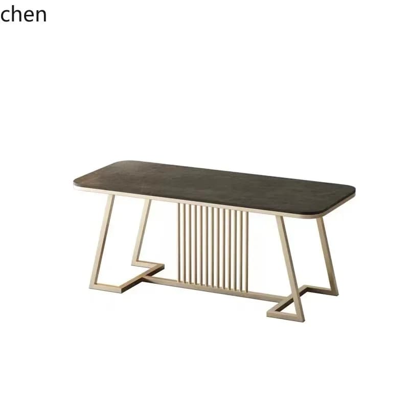 HYS Modern Chinese Style Tea Table and Chair Set, Elegant Rock Slab Tea Table, Office Kung Fu Tea Brewing Table