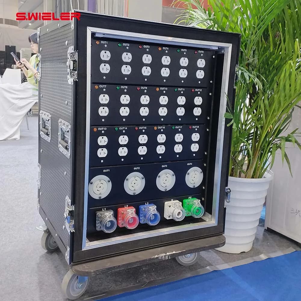 200A Twist Lock Socket Output 18/24/36 Outlet Stage Dj Light Concert America Power Distributor