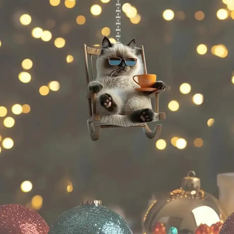 2D Car Pendant Acrylic Dog Drop Ornament Cute Cat Acrylic Material Plane Car Pendant Backpack Accessories Home Decoration Toy