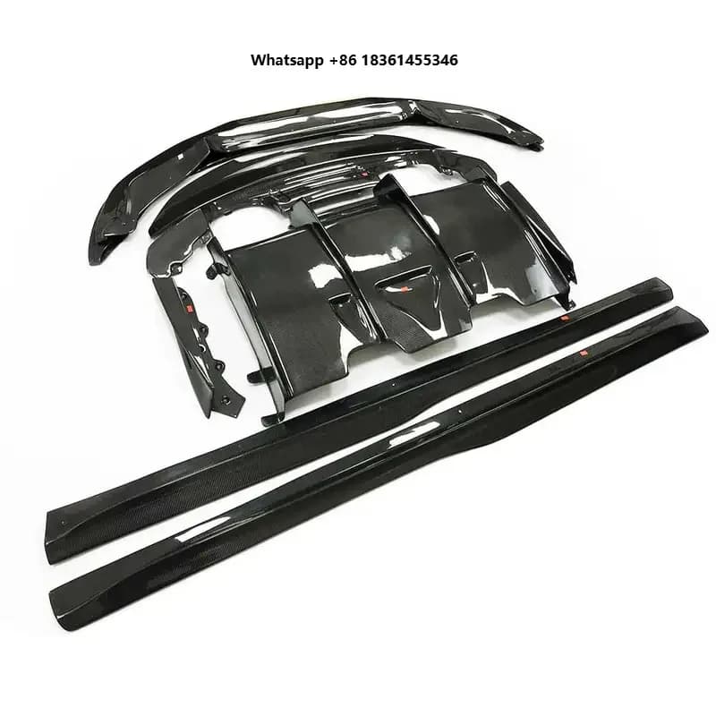 For  M4 F82 M3 F80 Carbon Fiber Bodykit Front Bumper Chin Lip Rear Diffuser Trunk Spoiler Side Skirt PSM Style