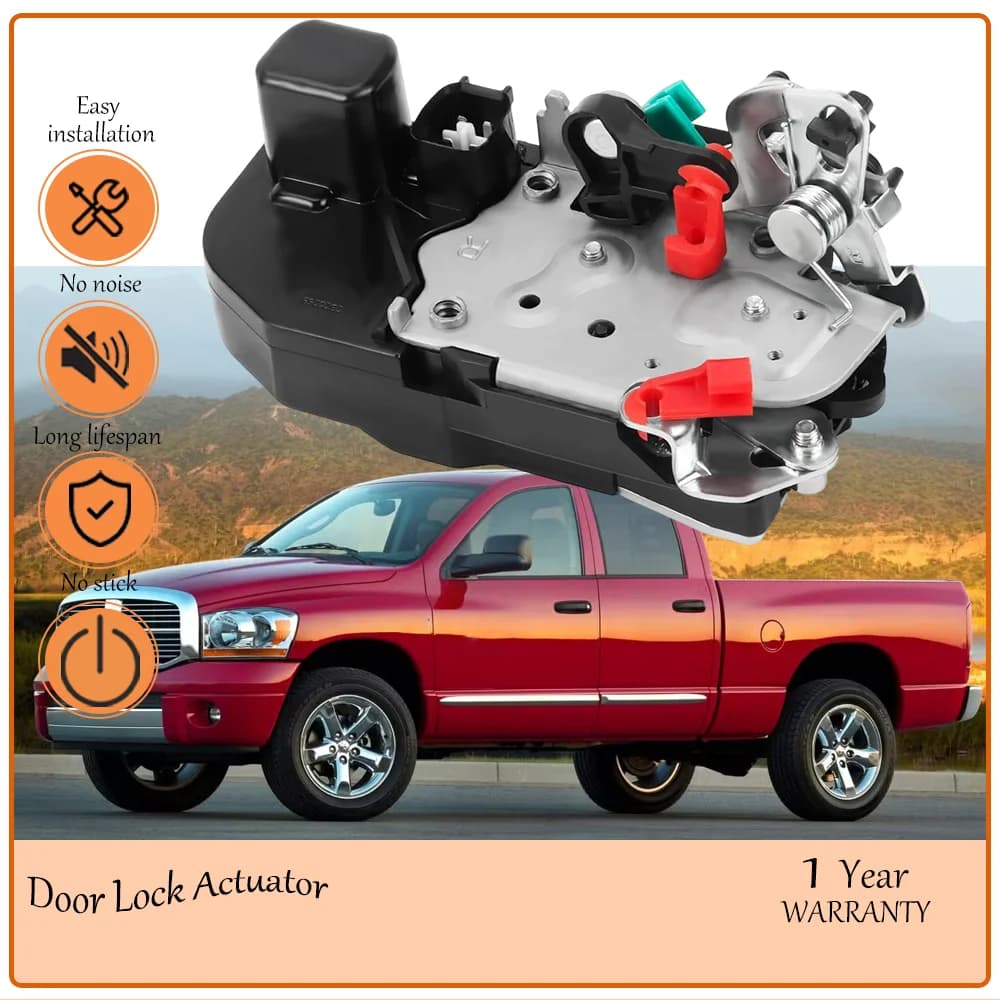 Rear Right Passenger Side Door Lock Latch Actuator with Car Locks , Compatible with 2003-2010 Dodge Ram 1500 oem DLA600,55256714